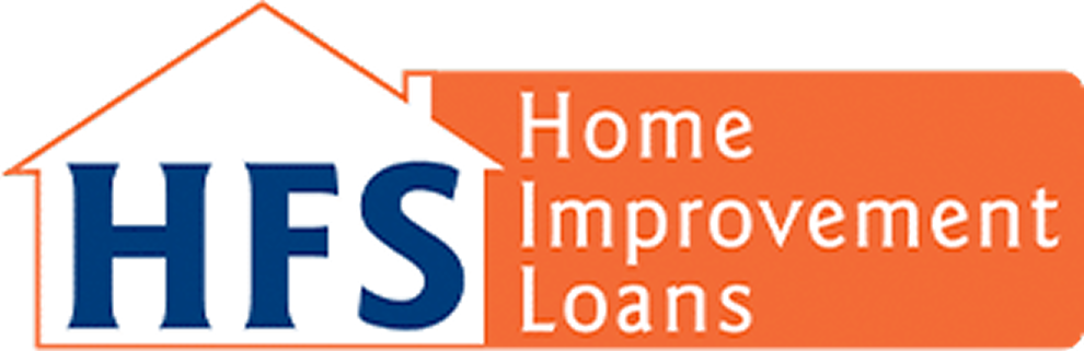 HFS Home Improvement Loans logo with orange roofline and blue-and-orange text