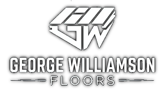 George Williamson Floors logo in black and white with stylized GW monogram
