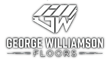 George Williamson Floors logo in black and white with stylized GW monogram
