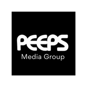 A white logo on a black background featuring the word