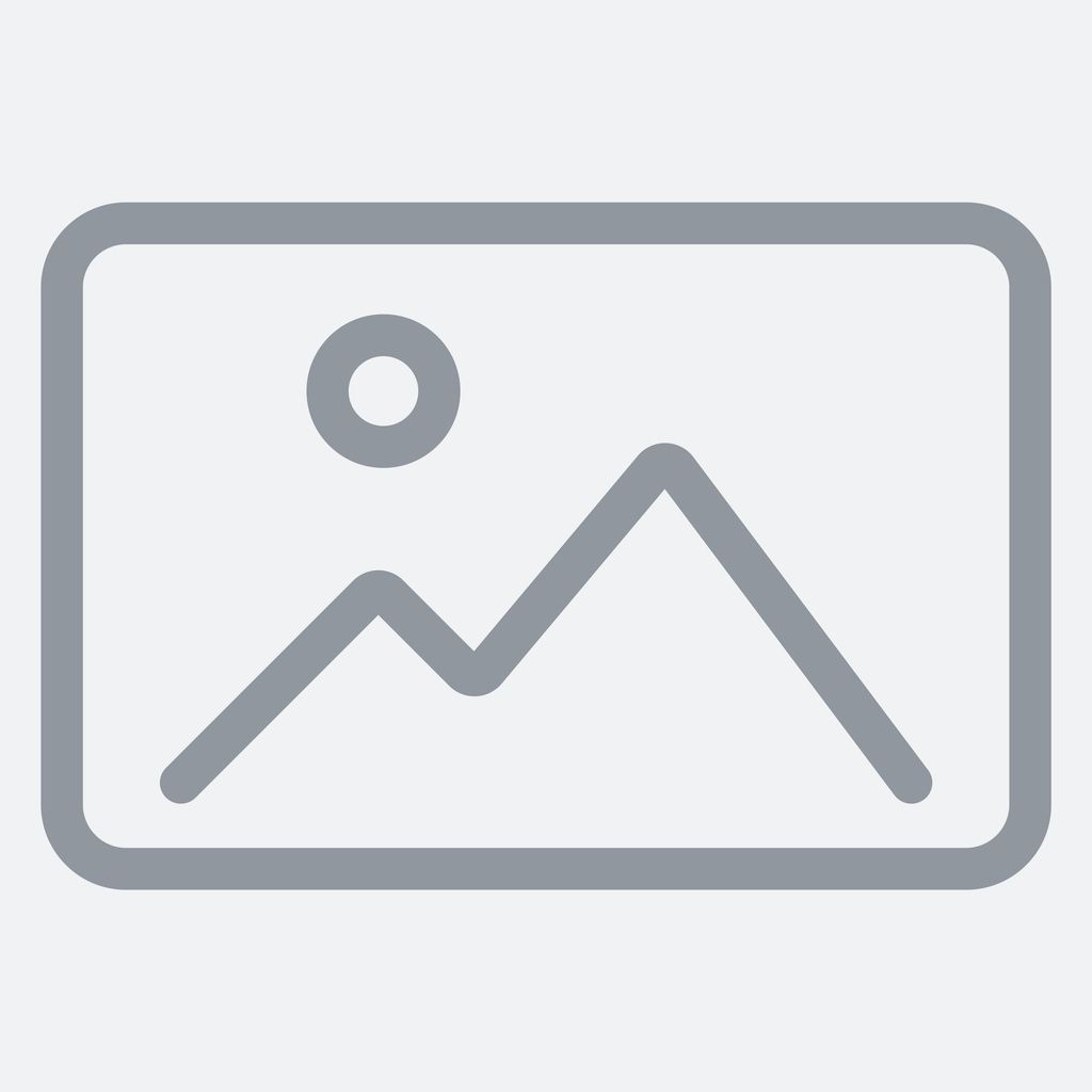 Gray photo placeholder icon with mountains and a sun inside a rounded rectangle