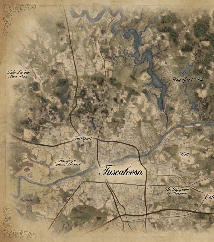 Map of Tuscaloosa and Northport for available Palmer Construction rentals.