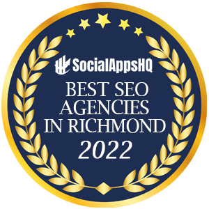 AI SEO: Seal for our award for Best SEO Agencies in Richmond 2022 by SocialAppsHQ