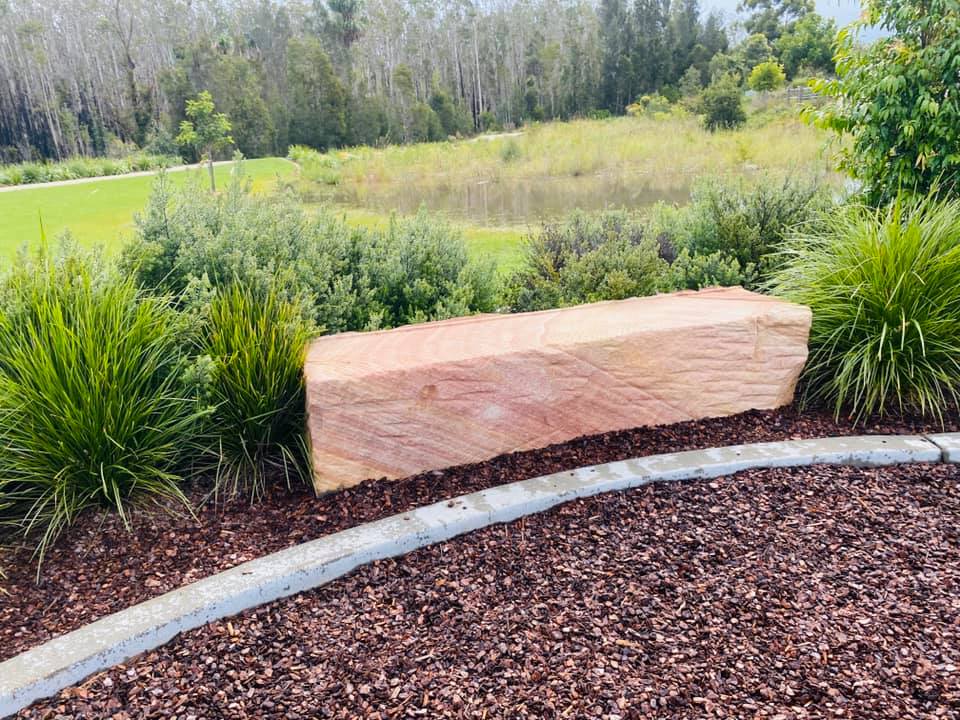 Sandstone Block In Garden — Landscape Supplies in Port Macquarie, NSW