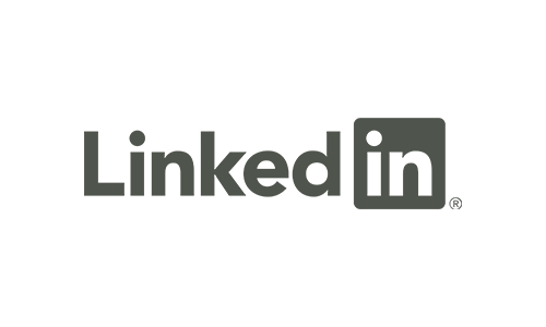 The logo for linkedin is a gray logo on a white background.