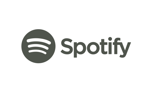 The spotify logo is gray and white on a white background.