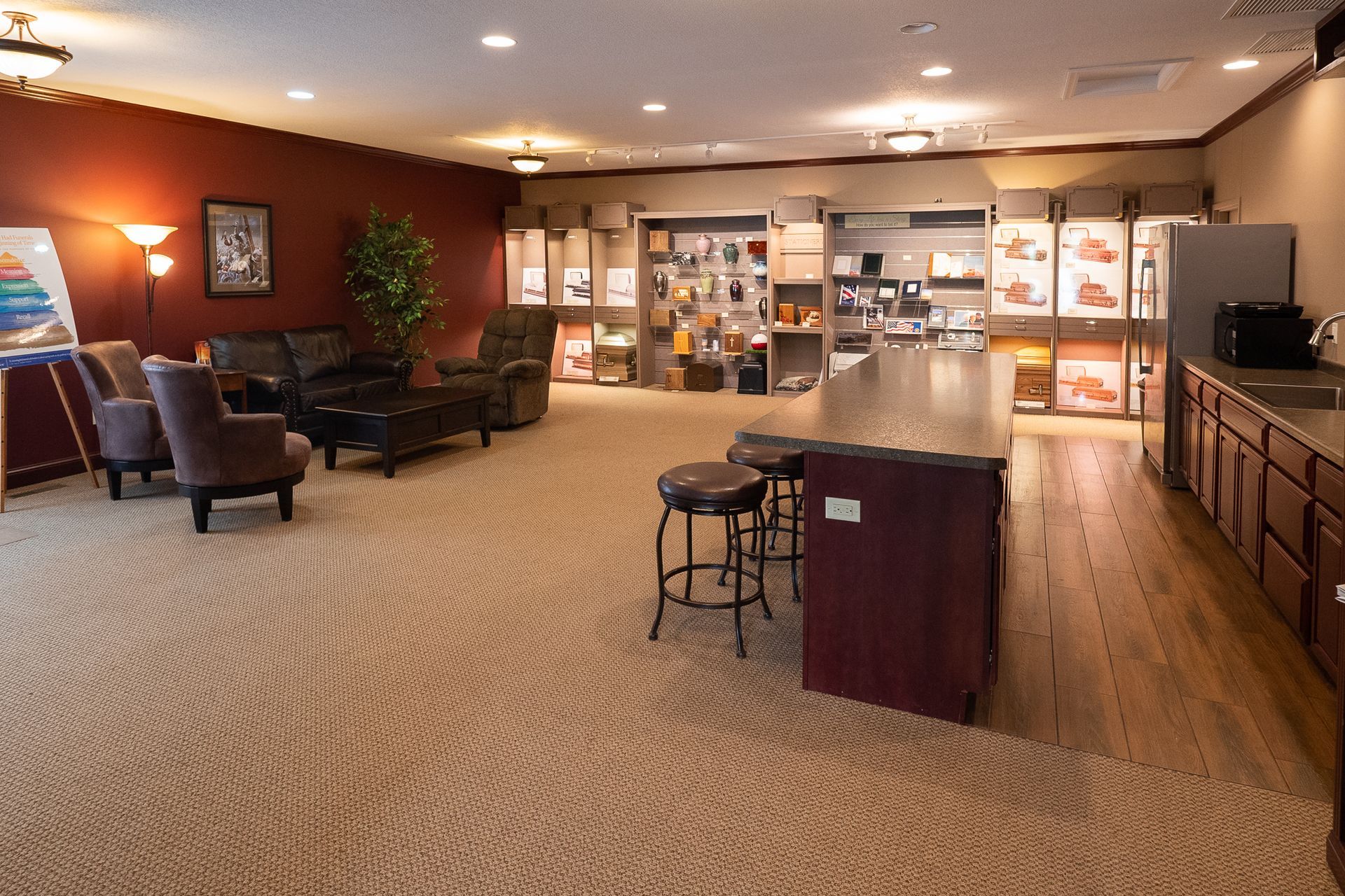 The interior of Hoff Funeral Home