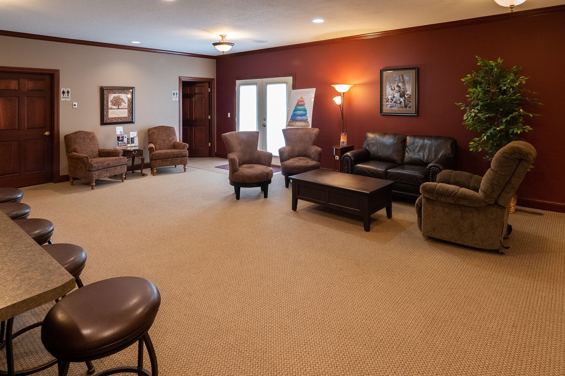 The interior of Hoff Funeral Home