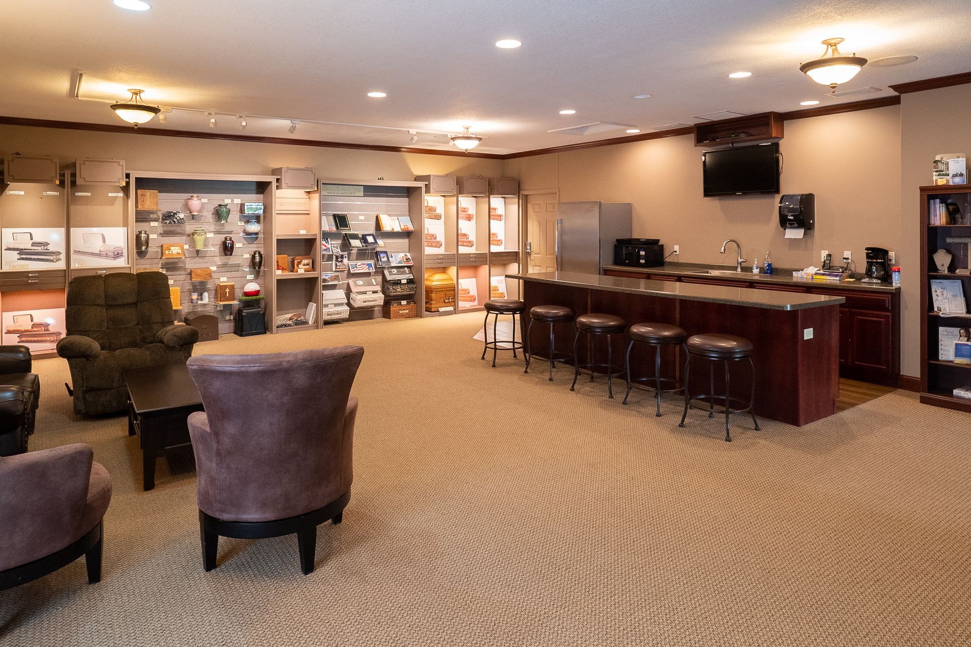 The interior of Hoff Funeral Home