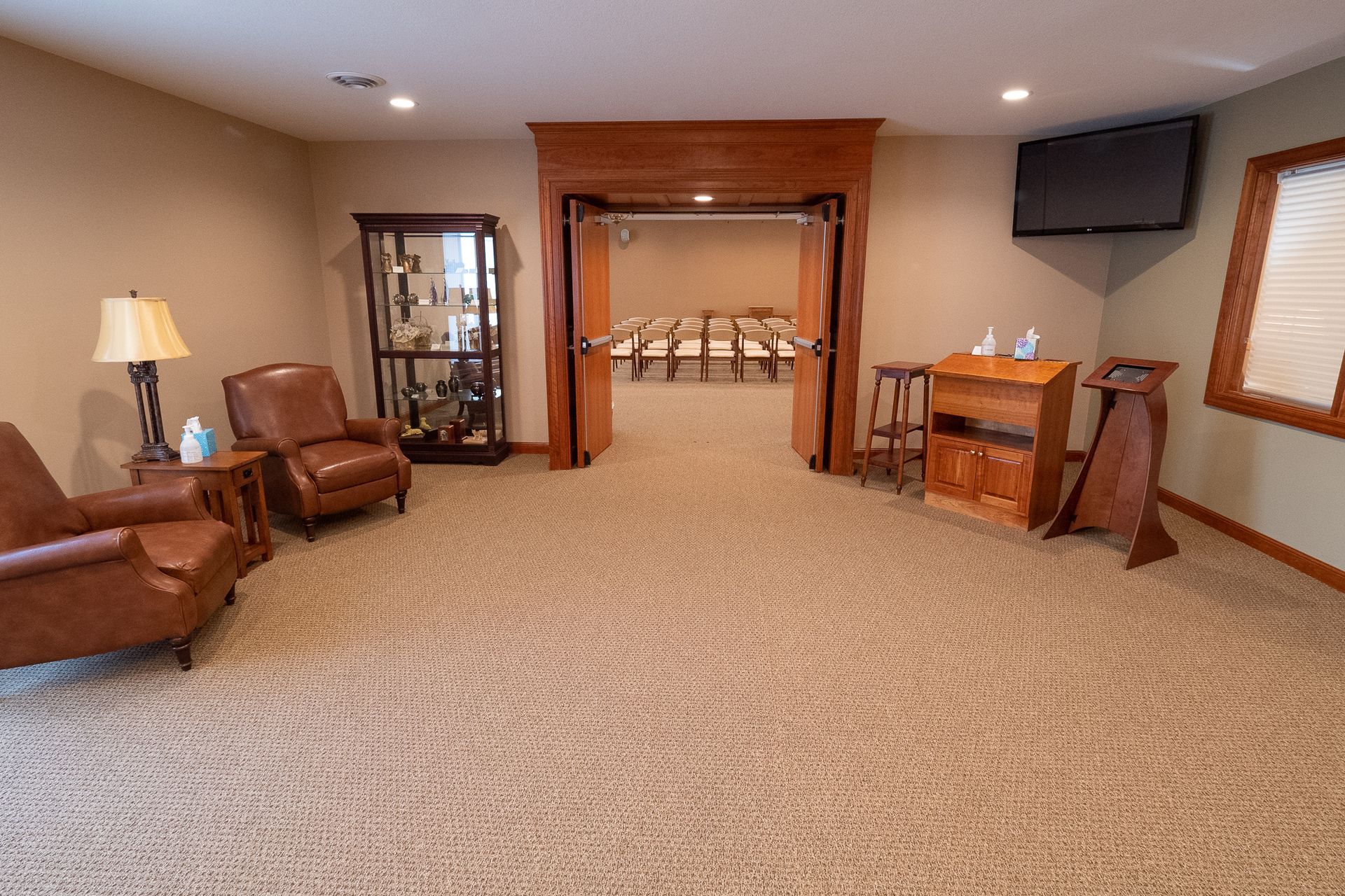 The interior of Hoff Funeral Home