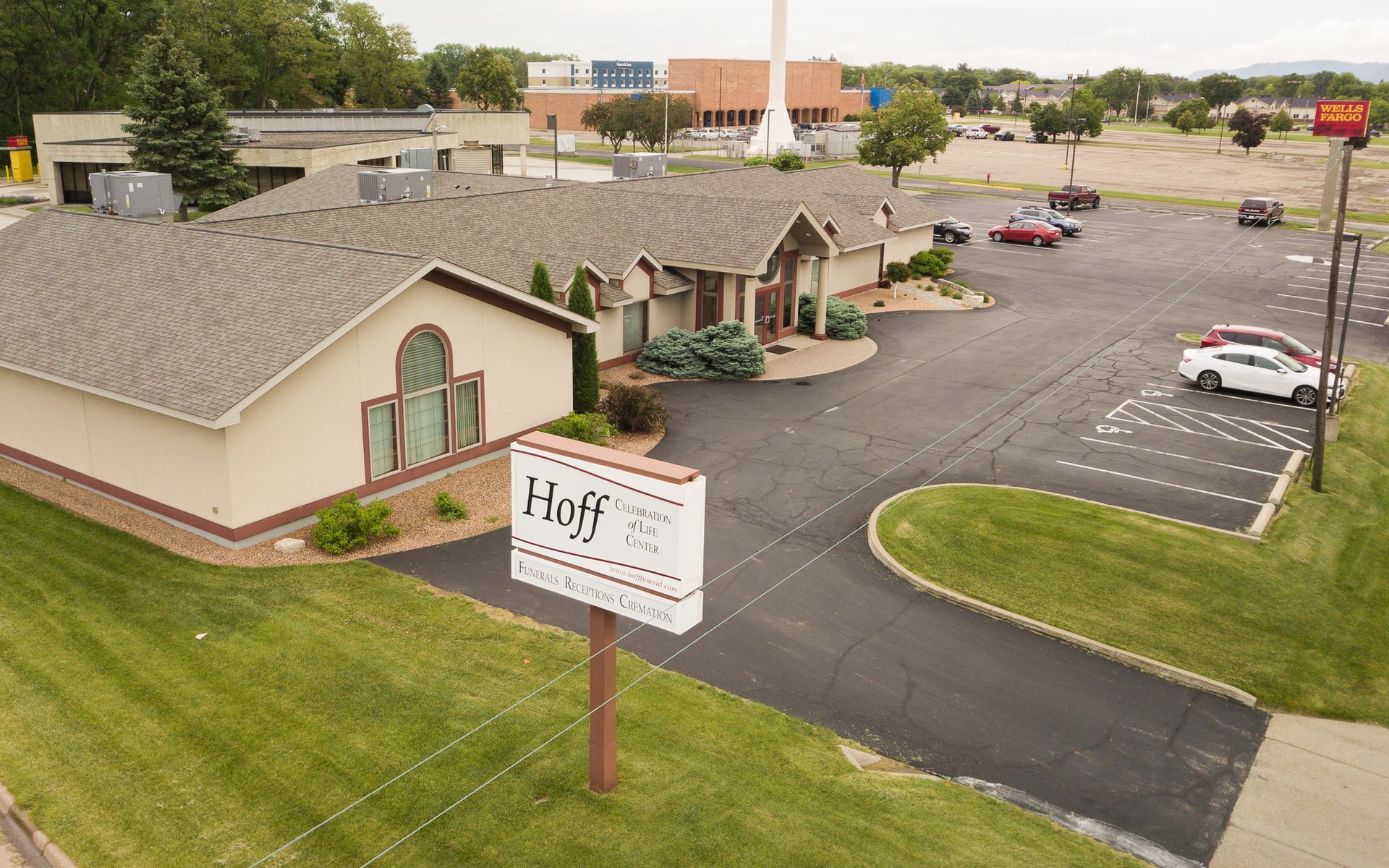 The exterior of Hoff Funeral Home