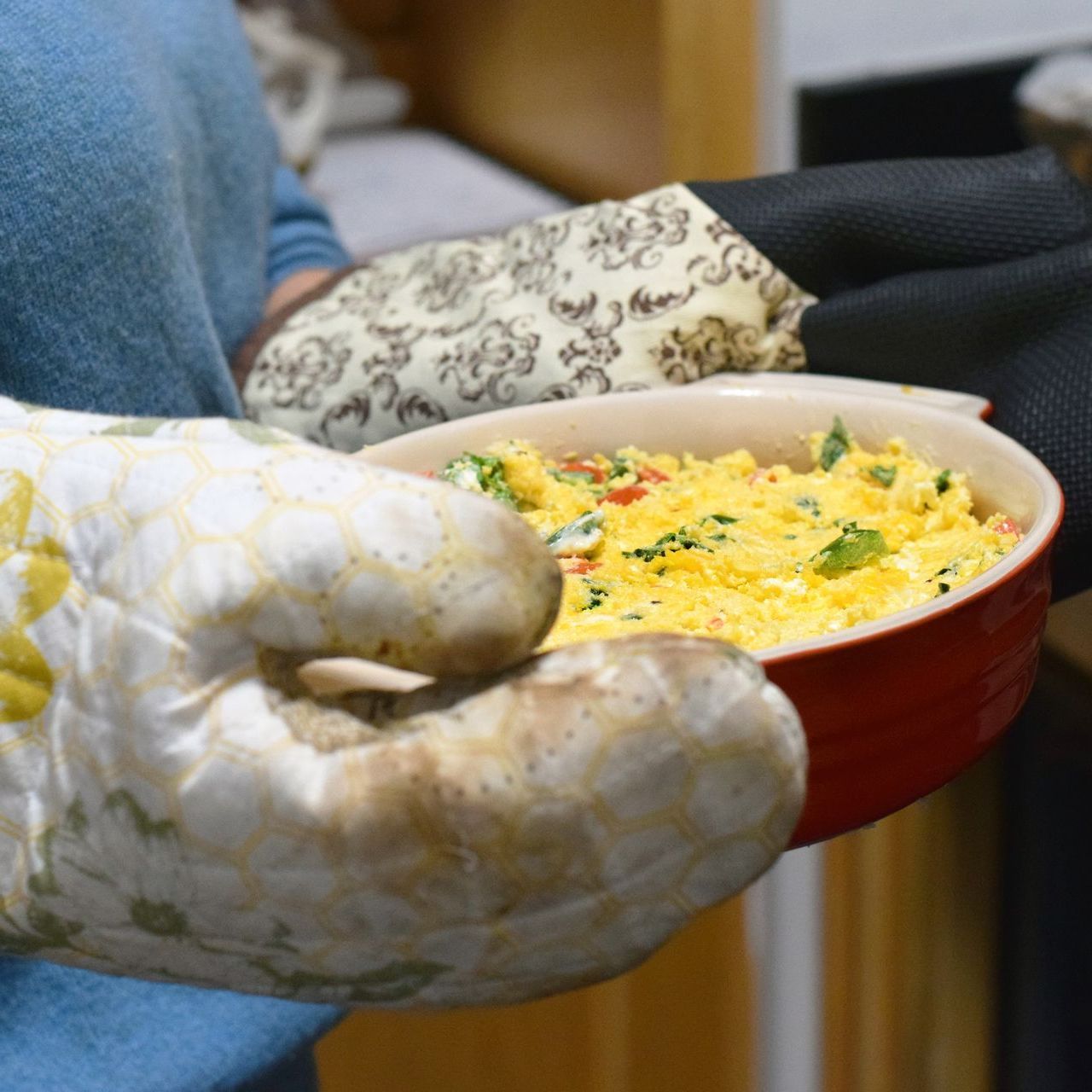 a dish with eggs being brought to a funeral