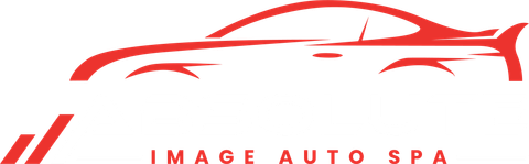 Red car outline logo with the text &ldquo;IMAGE AUTO SPA&rdquo; on a white background