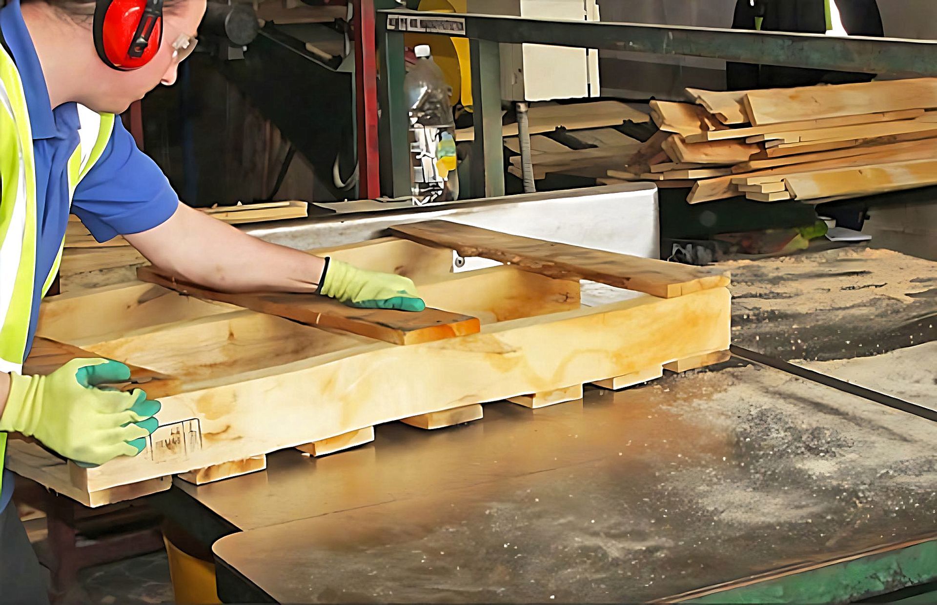 Man Designing Wood Pallet