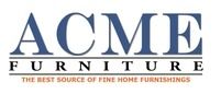 ACME Furniture logo: blue text on a white background, with a gray underline and slogan.