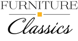 Furniture Classics logo, black text over a thin gray line with an orange square. 