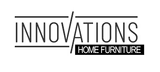 Innovations Home Furniture logo, black text on white background with a slash through the letter 