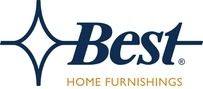 Logo for Best Home Furnishings, featuring a blue starburst icon and text.
