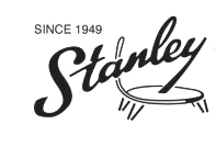 Stanley logo with cursive wordmark and small table graphic; 
