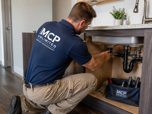 MCP maintenance technician repairing a drain
