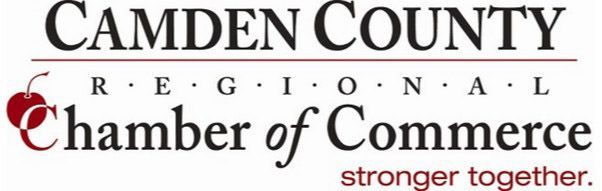 The Camden County Regional Chamber of Commerce logo featuring a cherry icon and the slogan