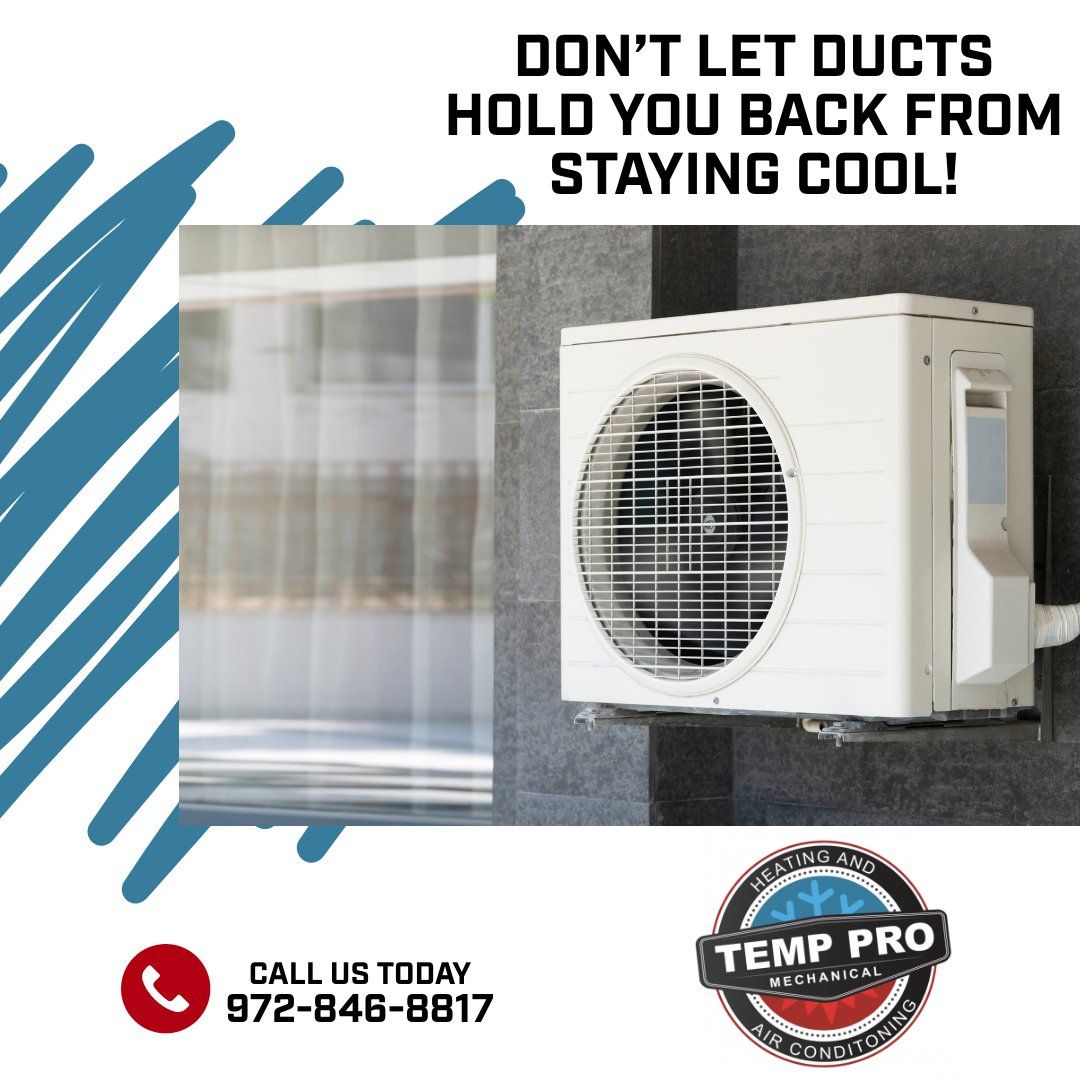 A temp pro advertisement with a picture of an air conditioner