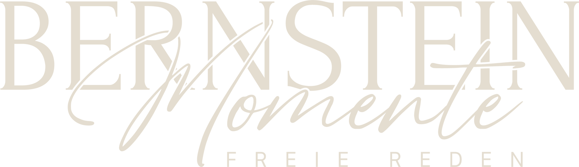 Logo text "BERNSTEIN Momente" in a beige, elegant font, with "FREIE REDEN" in smaller capital letters below.