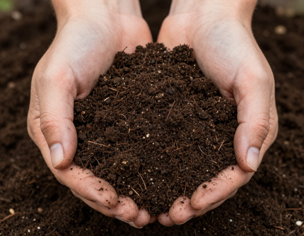 Screened topsoil fine texture