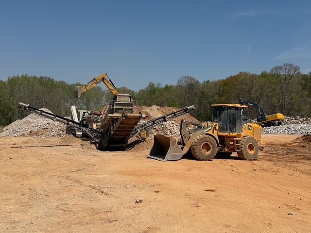 Delivery dump truck on job site