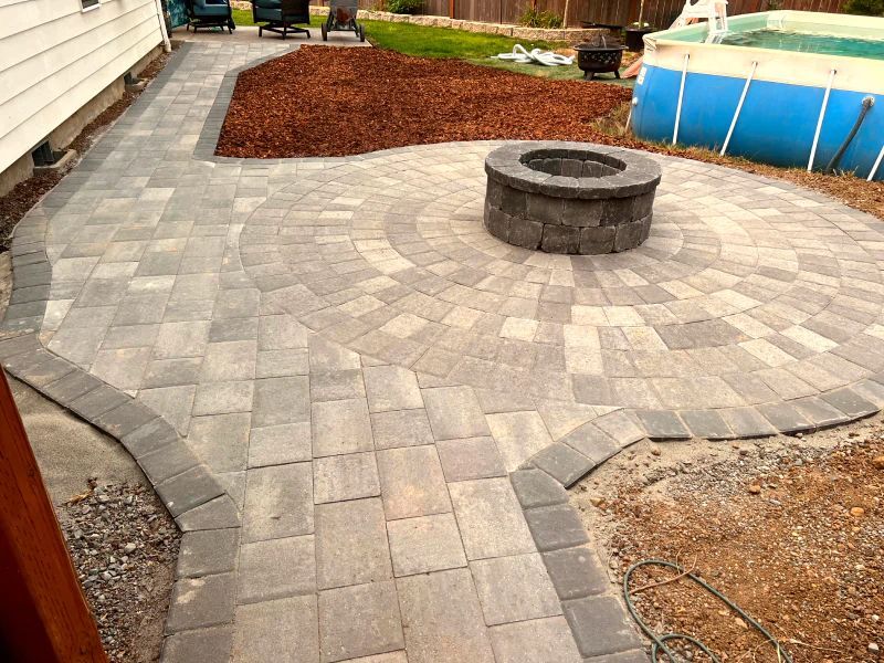 Concrete Paver With Firepit