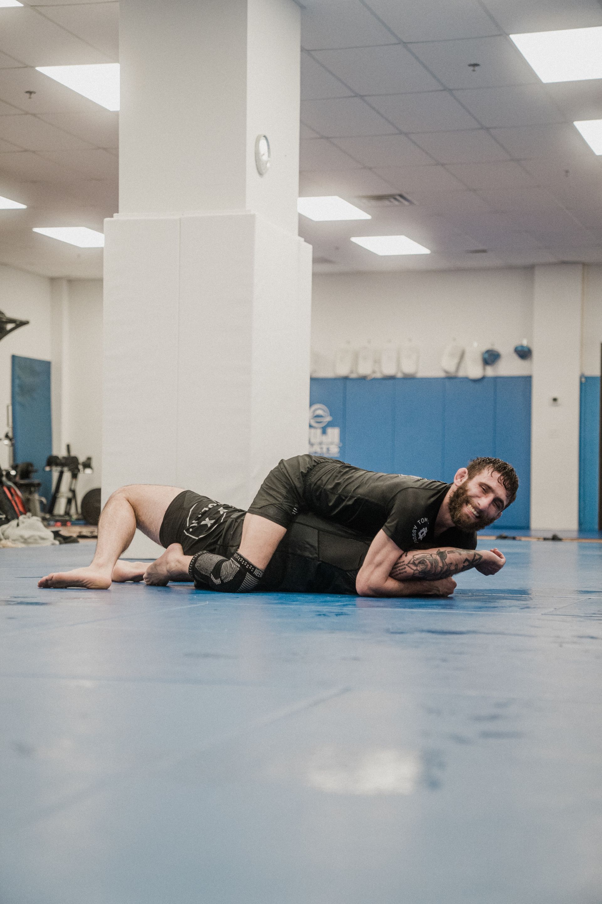 Adults drilling Brazilian Jiu-Jitsu techniques at Montgomery Brazilian Jiu-Jitsu in Montgomery, NJ.