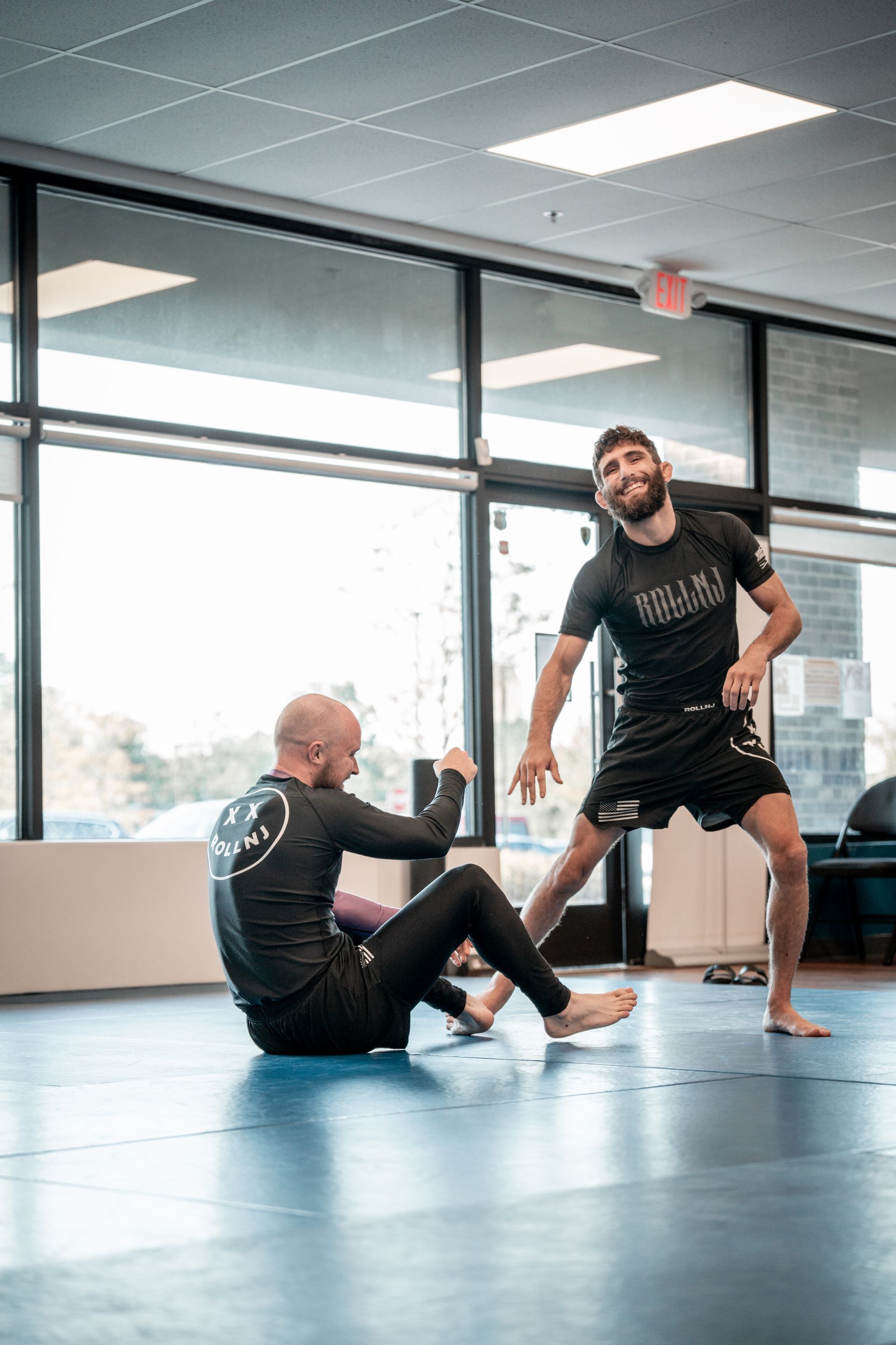 Beginners drilling a controlled submission at Montgomery Brazilian Jiu-Jitsu in Montgomery, NJ for confidence and safety