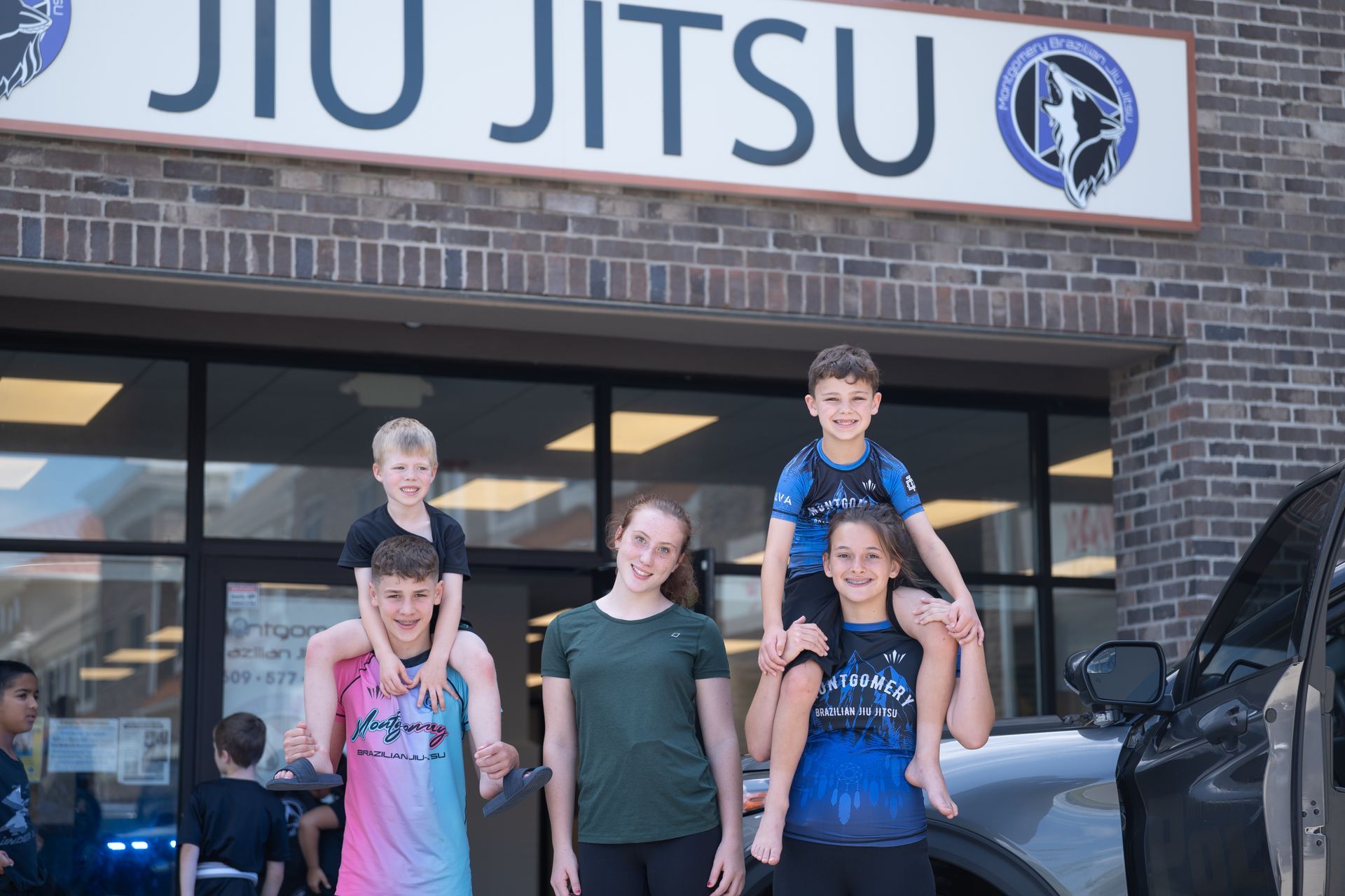 Kids practicing safe grappling drills at Montgomery Brazilian Jiu-Jitsu in Montgomery, NJ, building confidence and control