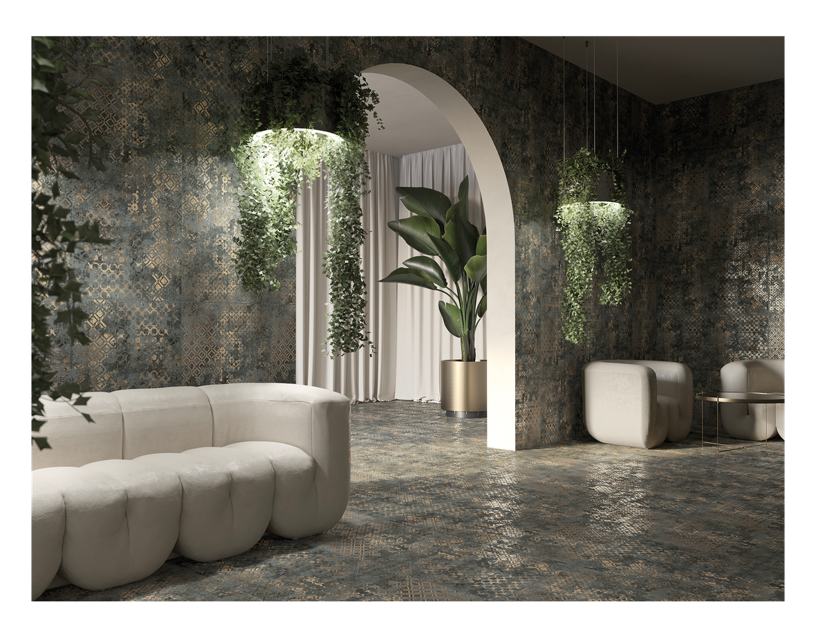 Pavimento e Rivestimento in gres porcellanato serie Affreschi di Mariner Ceramiche