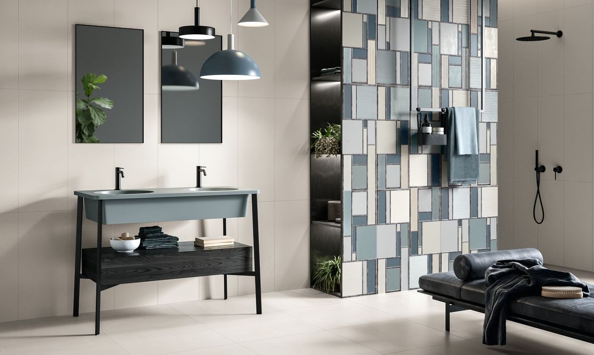 Pavimento e rivestimento in gres porcellanato serie Hub di ceramiche Naxos