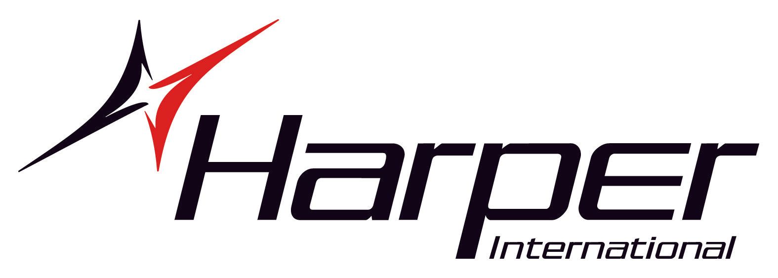 Harper International logo in black and red on a white background