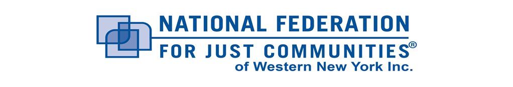 National Federation for Just Communities of Western New York, Inc. logo in blue with overlapping squares
