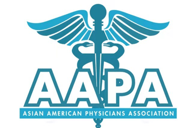 AAPA logo with a blue caduceus and wings above the text “AAPA Asian American Physicians Association”