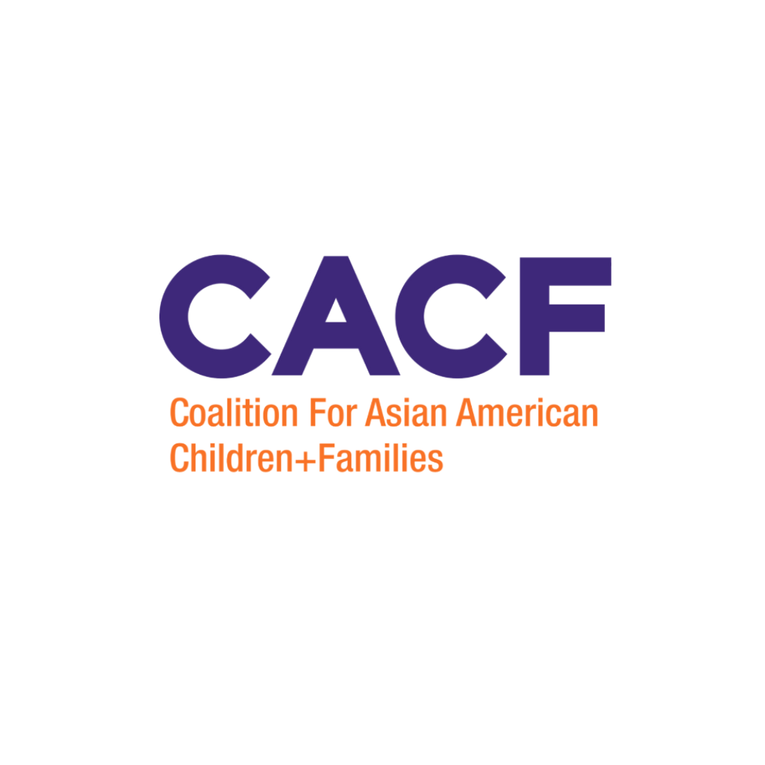 CACF logo with purple text and orange subtitle: Coalition for Asian American Children+Families