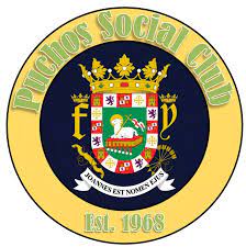 Prochos Social Club crest with crowned shield and gold lettering on a circular yellow background, est. 1968