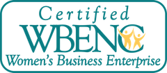 A logo for a certified women 's business enterprise A logo for a certified women 's business enterprise