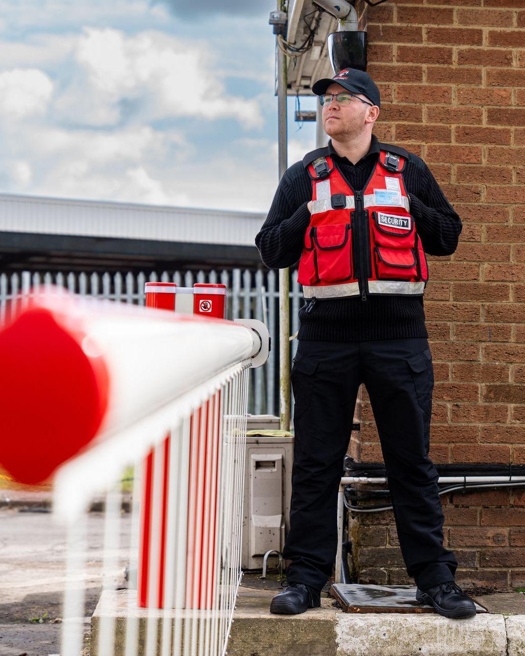 guard keeping watch at barrier 