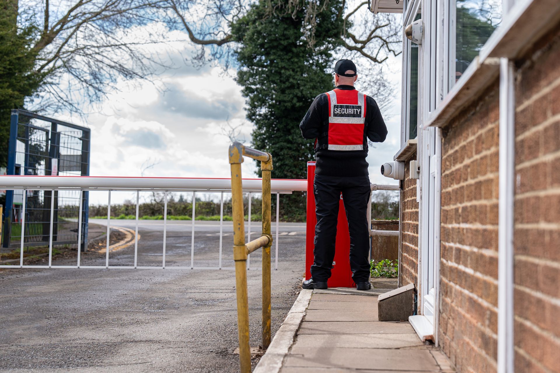 Static Guard at gatehouse 