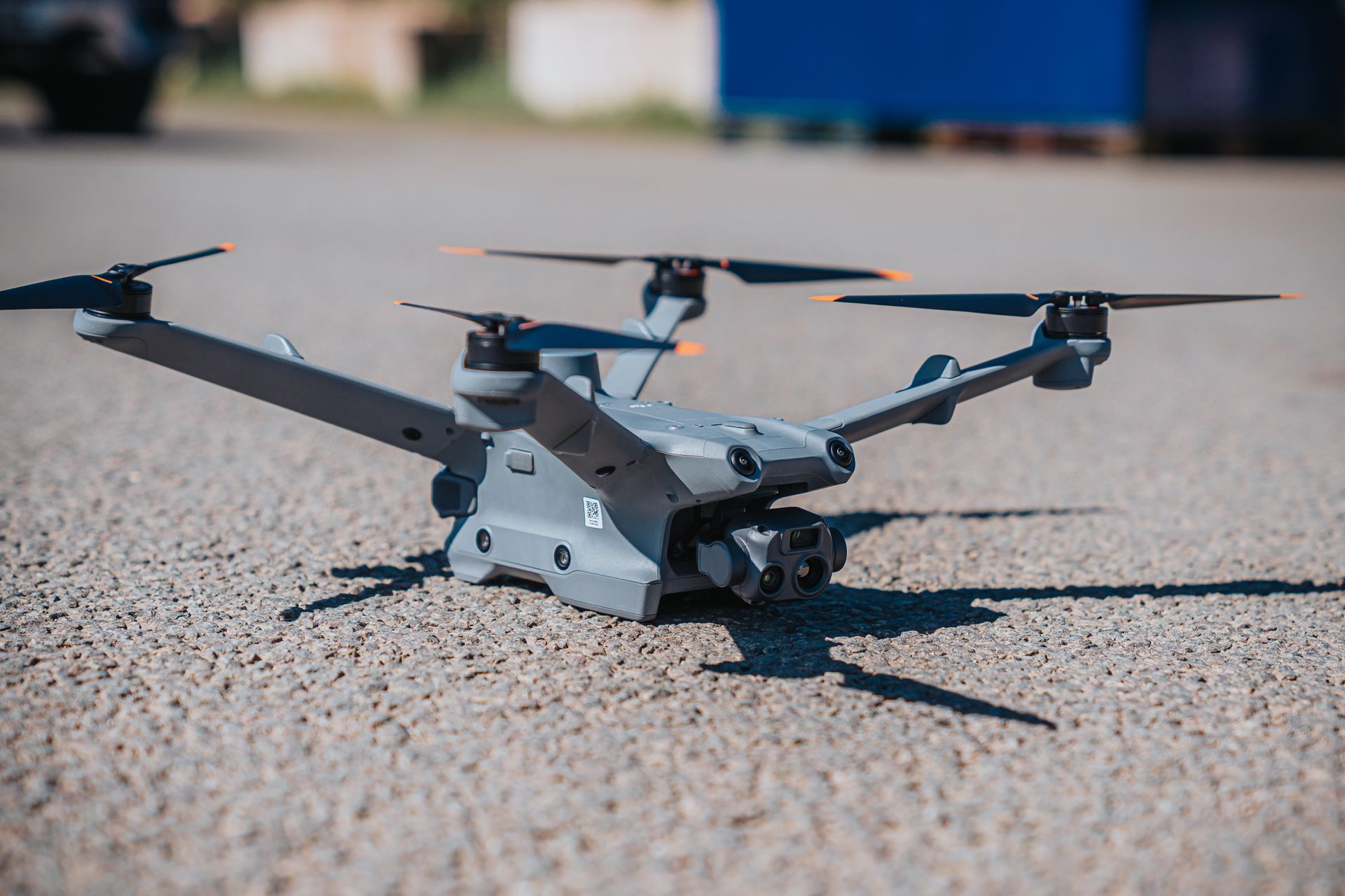 thermal imaging drone on the ground ready to take off 