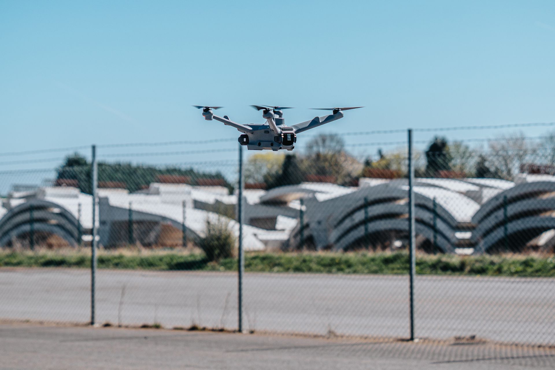 Drone hovering on site in Banbury 