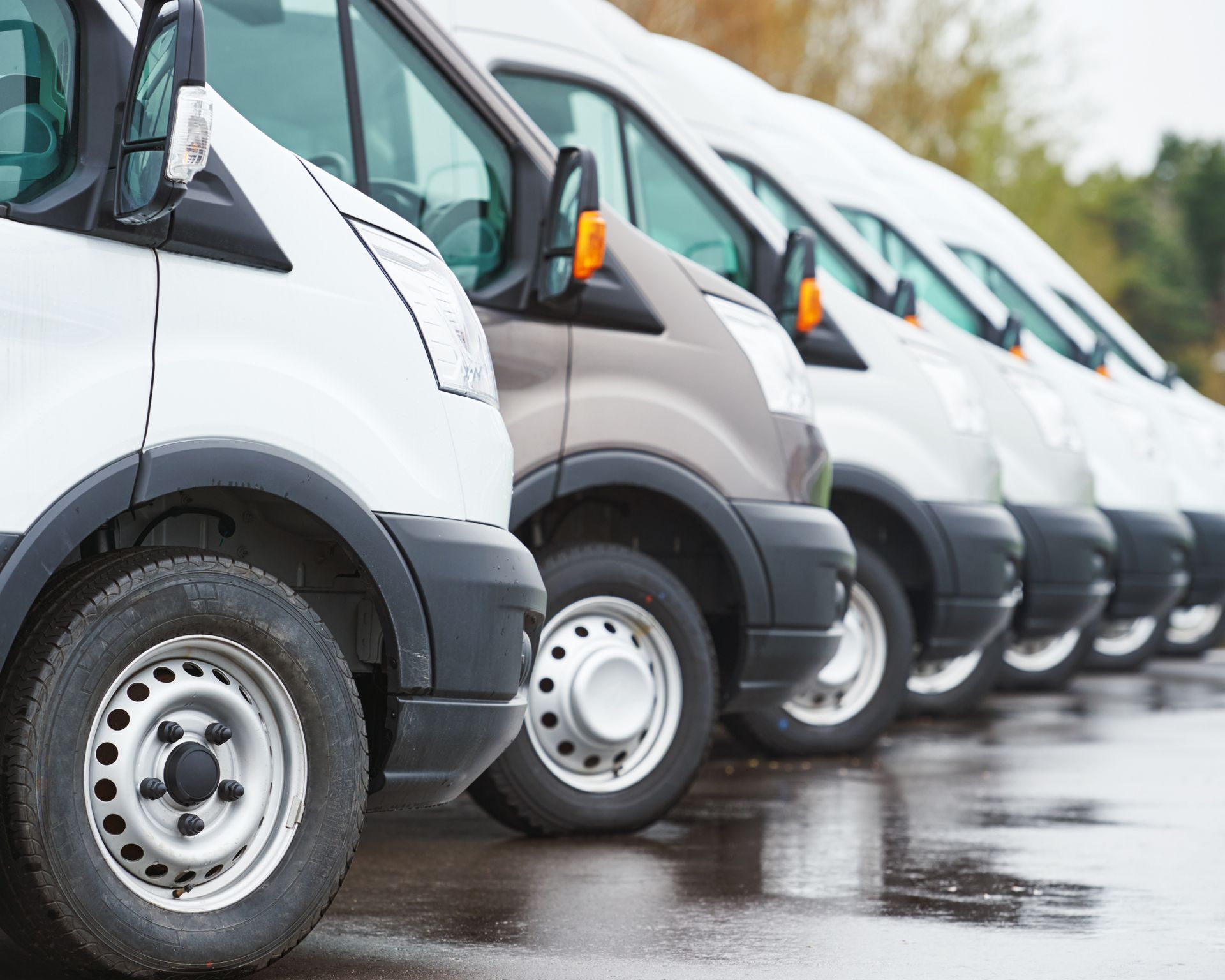 fleet of vans on secure site 
