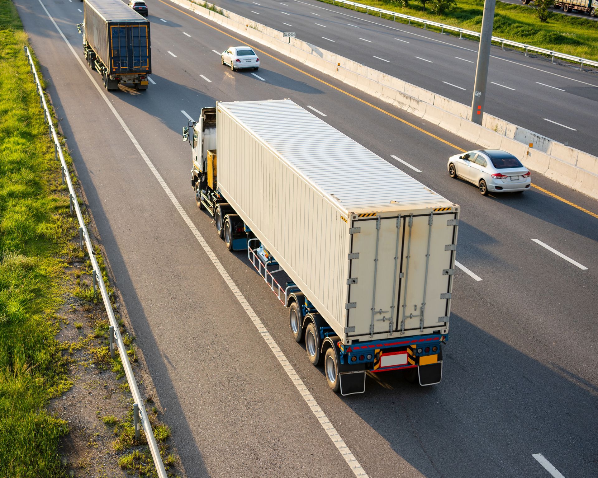 Lorrys on open road 