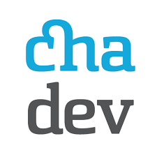 The logo for cha dev is blue and gray on a white background.