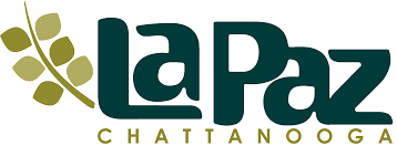 A logo for la paz chattanooga is shown on a white background