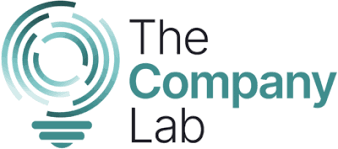 A logo for the company lab with a light bulb in the middle.